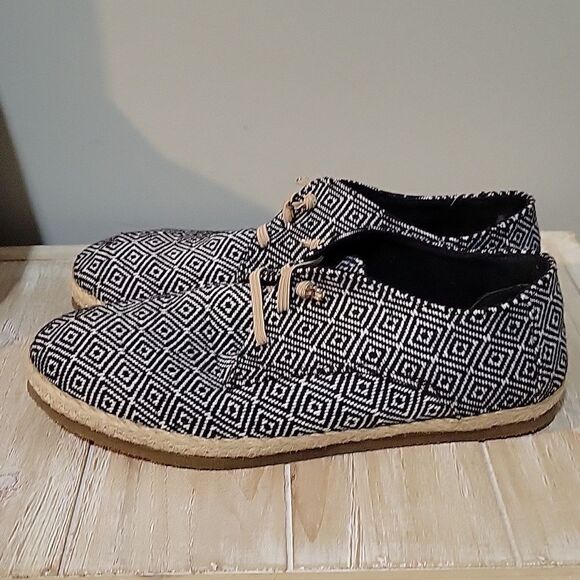 Patara Taj Black Nomad Geometric Lace Up Shoes Mens Size 8 - Picture 3 of 10